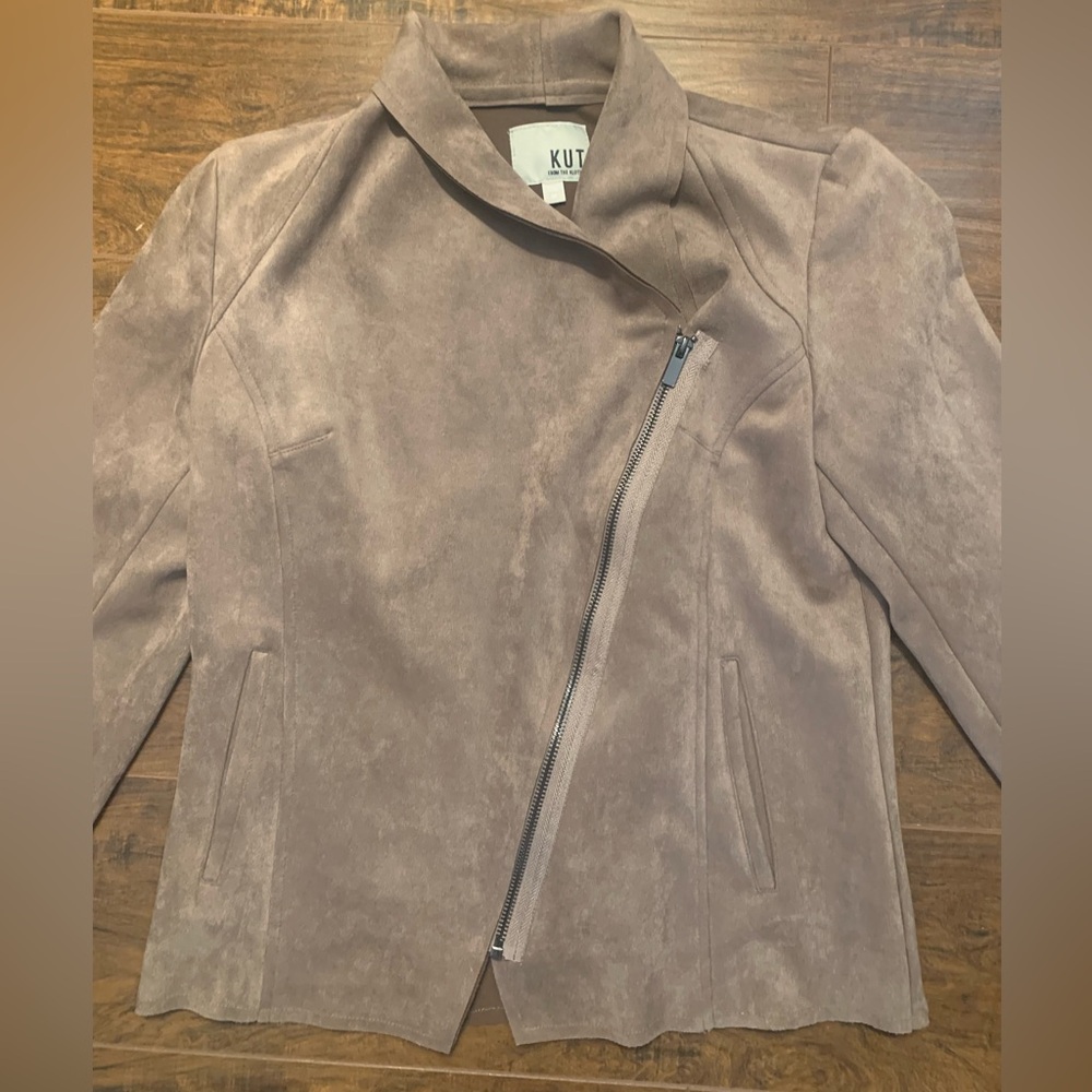 Medium KUT from the Kloth Asymmetrical Faux Suede Jacket